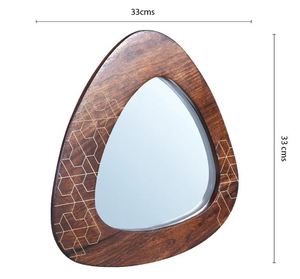 Modern Triangular Wooden <b>Frame</b> Wall Mirror Geometric Pattern Decorative Irregular Shape Mirror for Living Room Hotel Wall Mirror - Product Image 4