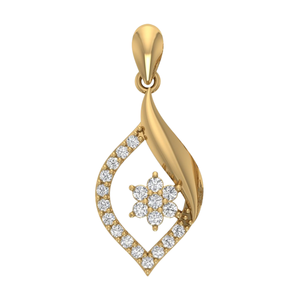 Luxury 18K Gold Natural Diamond Pendant <b>Necklace</b> for Women | GIA Certified Round Cut Sparkly Real Diamond Jewelry - Product Image 1