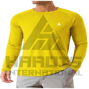 T-shirt décontracté pour homme à col rond et manches longues, tissu tricoté respirant, 200 grammes, 100% polyester, séchage rapide - Product Image 1