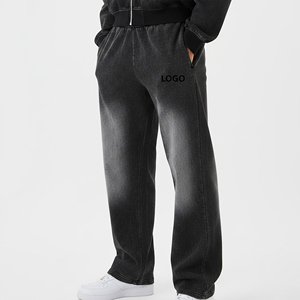Custom Made 100% Cotton Canvas Heavyweight Casual Jogger Sweatpants Men Custom Logo Solid Color Sunfade Washed <b>Hip</b> Hop Baggy - Product Image 5