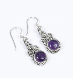 Hot Sale 925 Sterling <b>Silver</b> Amethyst <b>Dangle</b> <b>Earrings</b> Handmade Purple Gemstone February Birthstone Drop <b>Earrings</b> for Women Gift - Product Image 1