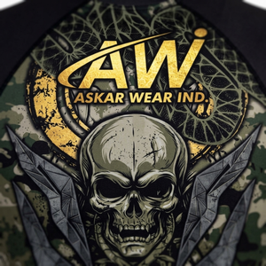 Askar Wear Ind <b>Men's</b> Short Sleeve Rash Guard Sublimation Print Quick Dry Athletic <b>Shirt</b> Back Logo Camouflage <b>Skull</b> Design - Product Image 3