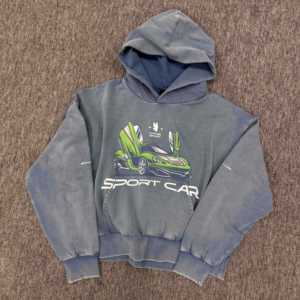 Sudadera con Capucha de Alta Calidad para Hombre, Estilo Urbano, Tallas Grandes, Felpa Francesa, Lavado Ácido Personalizado, Impresión Digital, 2026 - Product Image 1