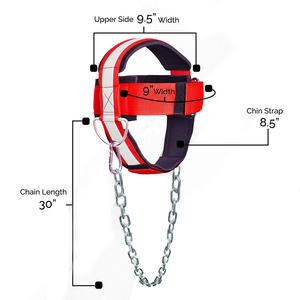 Neoprene Breathable <b>Head</b> Harness OEM Design Heavy Duty Gym <b>Training</b> Weightlifting Nylon Steel Chain Customizable Fitness - Product Image 3