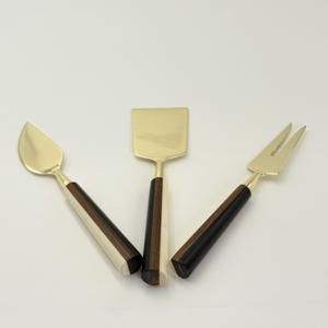 Juego de Servidores de Queso de Acero Inoxidable Hechos a Mano con Acabado Dorado y Mango de Resina para Hogar, Hotel y Restaurante a Bajo Precio - Product Image 3