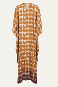 Boho Maxi <b>Dress</b> With Dot Pattern Batwing Sleeve <b>Loose</b> Fit Viscose Summer Casual <b>Dress</b> O-Neck Straight Hem Digital Printed - Product Image 1