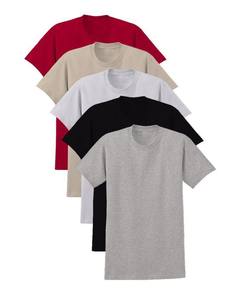 T-shirt personnalisé 100% coton, unisexe, noir, uni, manches courtes, col en V et col rond, pour hommes et femmes - Product Image 5