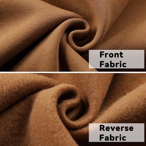 Ensemble survêtement décontracté en coton respirant à capuche marron avec demi-fermeture éclair et pantalon de jogging couleur unie - Product Image 5