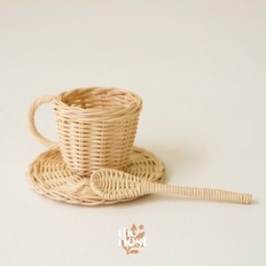 Rattan tea cup <b>set</b> high quality children developmental toys pretend play <b>teapot</b> toy for kids - Product Image 5