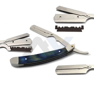 Professional Barber Straight Razor for Fade Styling Multi Wood Heavy Steel Handle <b>Single</b> Edge Curved Folding Shaving Razor Custo - Product Image 6