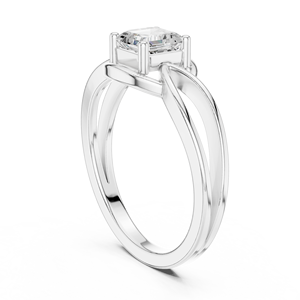 <b>Infinity</b> Love Swirl Princess Cut Lab Grown Diamond Ring Crafted From 14k White Gold GRA Certified Forever-One Engagement Ring - Product Image 3