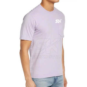 T-shirts unis à poche légers, faible MOQ, couleur unie, fabriqués au Pakistan - Product Image 4