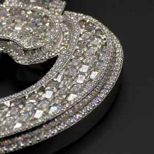 Colgante de Plata con Moissanita VVS Color D, Joyería Hip Hop Iced Out con Número de Rapero, Amuleto Elegante - Product Image 1