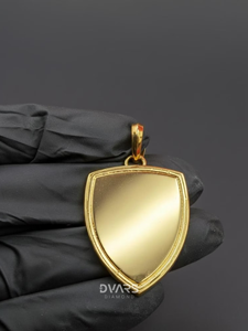 Pendentif Bouclier de Guerrier Plaqué Or, Pendentif Guerrier Diamant en Argent 925, Bijoux Personnalisés pour Rappeurs, Cadeau Unisexe pour Hommes - Product Image 5