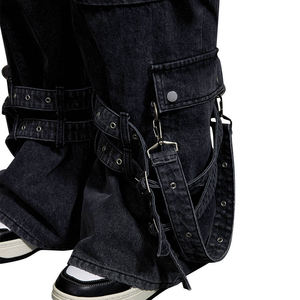 Manufacturer Direct Men's Wholesale Breathable Casual Dark Straight Solid Denim Jeans Embroidery for Summer Autumn Winter - Product Image 2