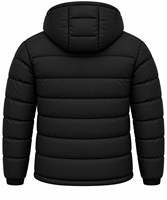 Veste d'hiver matelassée noire pour homme avec capuche, veste d'hiver rembourrée robuste pour homme, fabriquée par [Nom du fabricant]