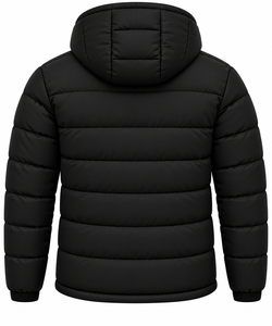 Chaqueta acolchada de invierno para hombre, fabricante de chaquetas acolchadas negras con capucha, chaqueta acolchada de invierno resistente para hombre - Product Image 2