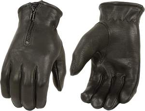 Guantes de cuero de piel de ciervo negros para hombre - Product Image 1
