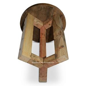 <b>Rustic</b> Handmade Wood <b>Coffee</b> <b>Table</b> Reclaimed Boat Wood Antique Finish Round Top Indoor Outdoor Living Room Furniture - Product Image 2