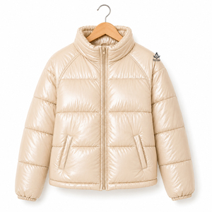 Veste matelassée pour femme Heritage Masonic Regalia, col montant, manches longues, fermeture éclair, couleur beige, manteau chaud - Product Image 4