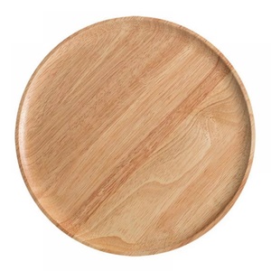 Assiette de service ronde en bois moderne, faite à la main, couleur unie, design minimaliste, vaisselle pour la maison, mariage, dîner, plateau de service alimentaire - Product Image 3