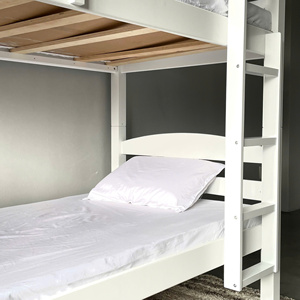 Customizable Minimalist <b>White</b> <b>Bunk</b> <b>Bed</b> Custom Wood Bedroom Furniture for Kids - Product Image 5