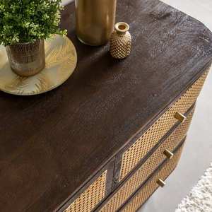 Commode à 4 tiroirs Vandana Ultra Radiant en bois de manguier et cannage - Product Image 3