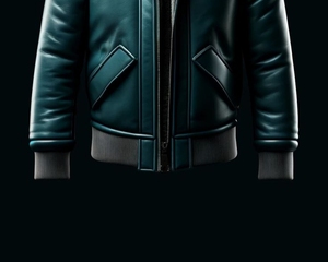<b>Men's</b> <b>Leather</b> Bomber <b>Jacket</b> With <b>Faux</b> Fur lining Zipper Closure - Product Image 5