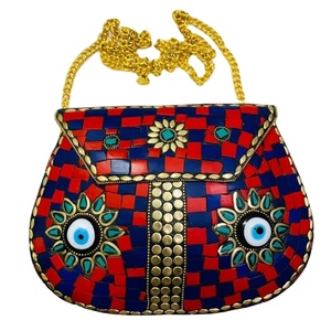 Bolso de Mano de Metal con Mosaico, Diseño Artesanal, Multicolor, para Fiestas y Bodas, Estilo Internacional, a la Moda - Product Image 1