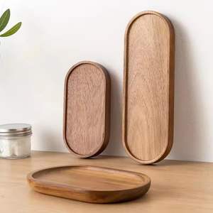 Bandeja de desayuno rústica de madera de acacia con asas para servicio a domicilio, habitaciones de hotel y comedor. - Product Image 6