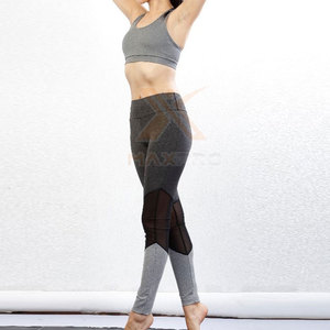 Ensemble de yoga pour femme fabriqué en usine, produit phare, style unique, logo frontal uni, respirant, 2 pièces en Spandex/Polyester - Product Image 2