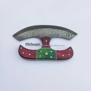 Nuevo diseño de cuchillo Ulu de acero damasco, cuchillo para deshuesar con el mejor Mango, logotipo personalizado para cocina y corte de pizza en restaurantes - Product Image 6