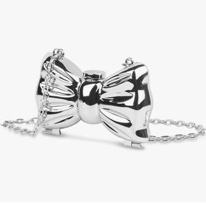 <b>Mirror</b> Finish Bow Clutch Bag with Metal <b>Chain</b> Strap Evening Party Handbag for Women Accessories Rhinestone - Product Image 3