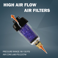 Filtre déshydratant LEMATEC pour outils pneumatiques, pistolet de peinture HVLP, piège à huile/eau/saleté, ports 1/4\" 3/8\", 28g, remplaçable