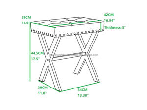 Luxury Faux Leather Makeup <b>Stool</b> for Bedroom & Bathroom Compact Ottoman Foot Rest <b>Stool</b> with Metal Frame Faux Leather <b>Stool</b> - Product Image 6