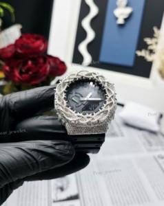 Montre numérique de sport unisexe, boîtier argenté, bracelet en caoutchouc, 42 mm, boucle brillante ronde, résistante à l'eau 20 BAR - Product Image 4