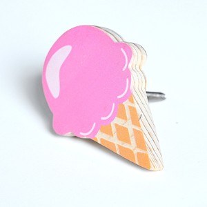 Boutons de tiroir contemporains en bois de pin durable pour enfants, poignées de commode rose en forme de crème glacée pour armoire, vente en gros - Product Image 1