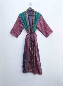 Camisón Sexy de Seda Vintage para Mujer, Estilo Bohemio Hippie, Kimono de Verano con Estampado Floral, Cuello en V, Ropa de Dormir Suave y Transpirable - Product Image 2