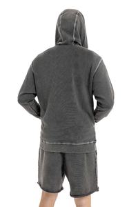 Pantalones cortos lavados con ácido de alta calidad para hombre, venta al por mayor, conjuntos cortos de lana de moda para hombre, ropa de calle de invierno, pantalones cortos con cremallera - Product Image 6