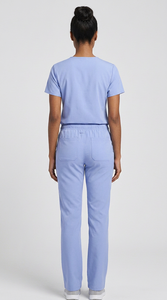 Ensemble d'uniformes médicaux pour femmes, col en V, manches courtes, vêtements de travail pour le secteur de la santé, haut et pantalon d'infirmière confortables - Product Image 3