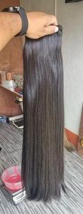 Extensions de cheveux naturels Remy d'Inde du Sud, lisses, longs, bruts, de type Temple, en paquets à tirage unique pour tissage professionnel et - Product Image 3