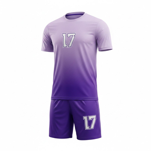 Tenue de football personnalisée 100 % polyester par sublimation, ensemble maillot de football respirant, kit d'entraînement dégradé pour équipe, vêtements de sport pour hommes - Product Image 6
