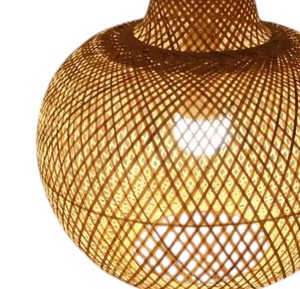 Chic Retro Style Natural Bamboo Lampshade Woven Pendant Light Fixture Farmhouse Hanging Ceiling Chandelier <b>Lamp</b> <b>Kitchen</b> - Product Image 5