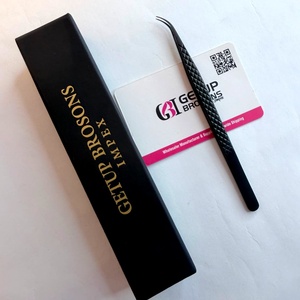 Pince à épiler pour cils en acier inoxydable Getup Brosons Impex, pointe de précision lisse, emballage en boîte noire - Product Image 1