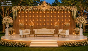 Elegante Panel de Fondo Jharokha Blanco para Decoración de Escenarios de Boda y Eventos de Recepción a Precios de Mayorista para Exportadores - Product Image 4