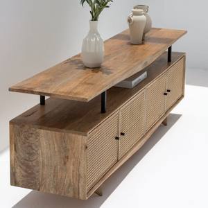 Meuble TV en rotin Vandana Novara Arista, console de divertissement moderne en rotin naturel tressé - Product Image 2