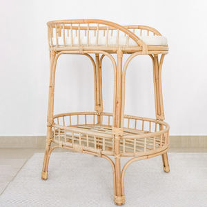 Muebles para bebés hechos a mano, cambiador de mimbre natural en oferta, mesas para cambiar pañales a precio económico - Product Image 2