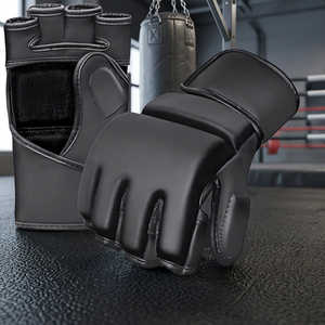 Cheap Price Custom Logo Faux Leather Half Finger MMA <b>Gloves</b> for Adult <b>Men</b> Women Children Wrist Closure High Quality <b>Gloves</b> - Product Image 4