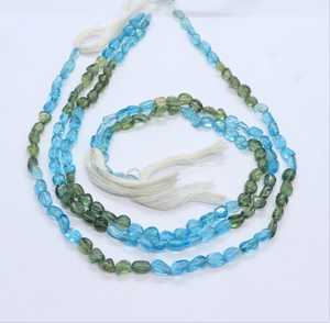 ลูกปัดอะพาไทต์สีฟ้าอ่อนทรงหยดน้ำขนาด 5-6 มม. หลายสี เขียว น้ำเงิน ลูกปัดพลอยอะพาไทต์ 13 นิ้ว สำหรับทำเครื่องประดับ - Product Image 1