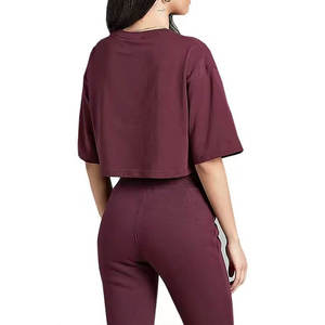 Women's <b>Loose</b> Fit Short Sleeve Gym Crop <b>Top</b> Breathable Fitness Workout Performance Shirt Custom Bulk Activewear Wholesale - Product Image 2